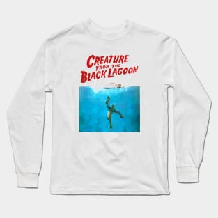 The Creature from the Black Lagoon JAWS parody - Gillman Long Sleeve T-Shirt